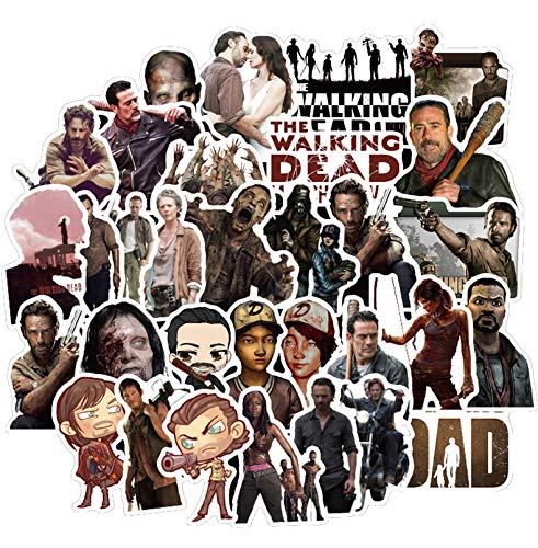 V-Harna Walking Dead Stickers Pack | 50 PCS Vinyl Waterproof for Water Bottles Car Laptop Luggage Skateboard Motorcycle Snowboard Phone Cute Decal Kids Teens Girls