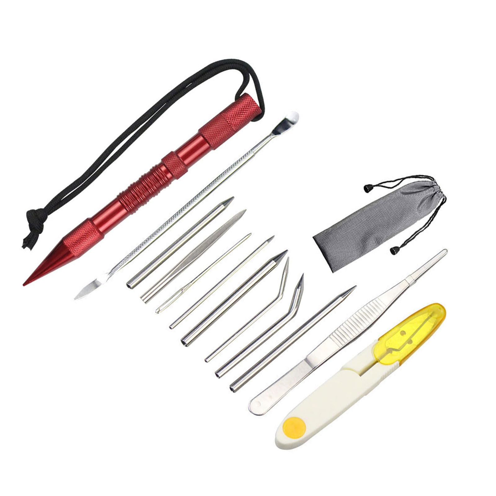 Paracord Stitching Set Lacing Stitching Needle Smoothing Tool Knotter Tool for Bracelets and Leatherwork Paracord Sewing Set