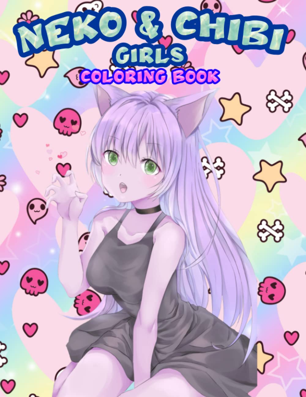 Neko & Chibi Girls Coloring book: Kawaii Anime Chibi Girls and neko in Cute Costumes Coloring Page for Kids And Adults Fun Fantasy Anime Scenes (Chibi Girls Colouring Page)