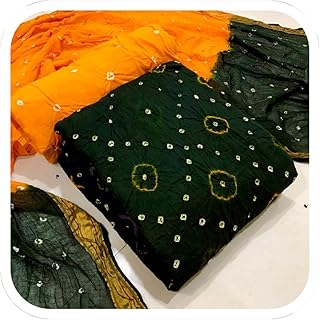 pure cotton bandhani dress material