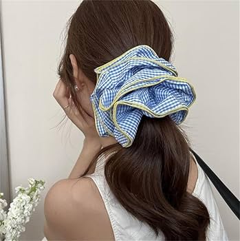 Amazon | [TingTing Rose] 4層フリル ビッグシュシュ 青