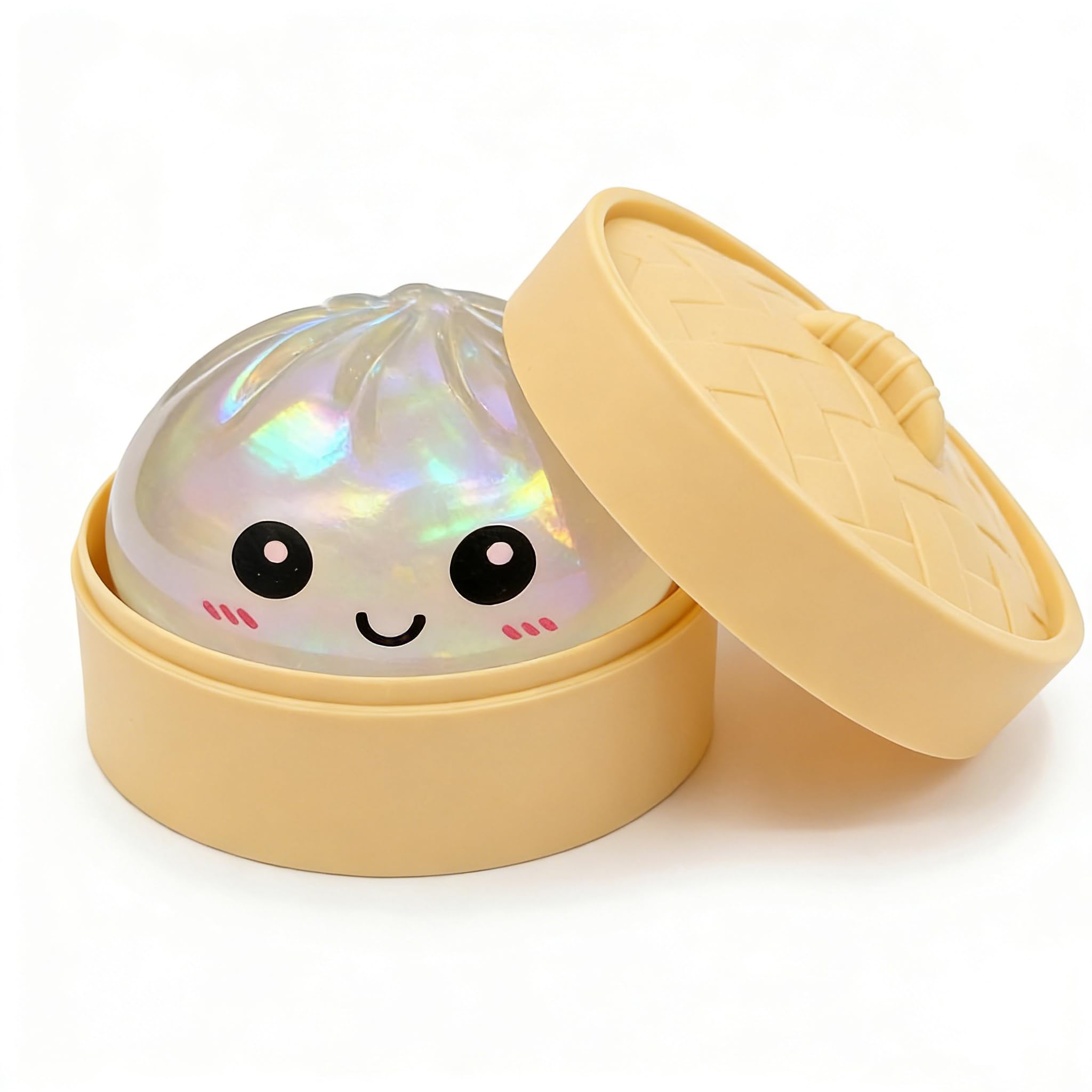 Photo 1 of  *GREEN* Moiegouct  Dumpling Squishies with Box, Colorful Mystery Squishys Dumplings Stress Relief Balls Fidget Sensory Toy,Bao Bun with Food Steamer Stretchy Desk Squeeze Toys