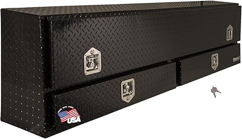 Buyers Products 1725641 - Caja de aluminio negro para contratista con mango en T y dos cajones inferiores, 72 x 21 x 13.5 pulgadas, caja de
