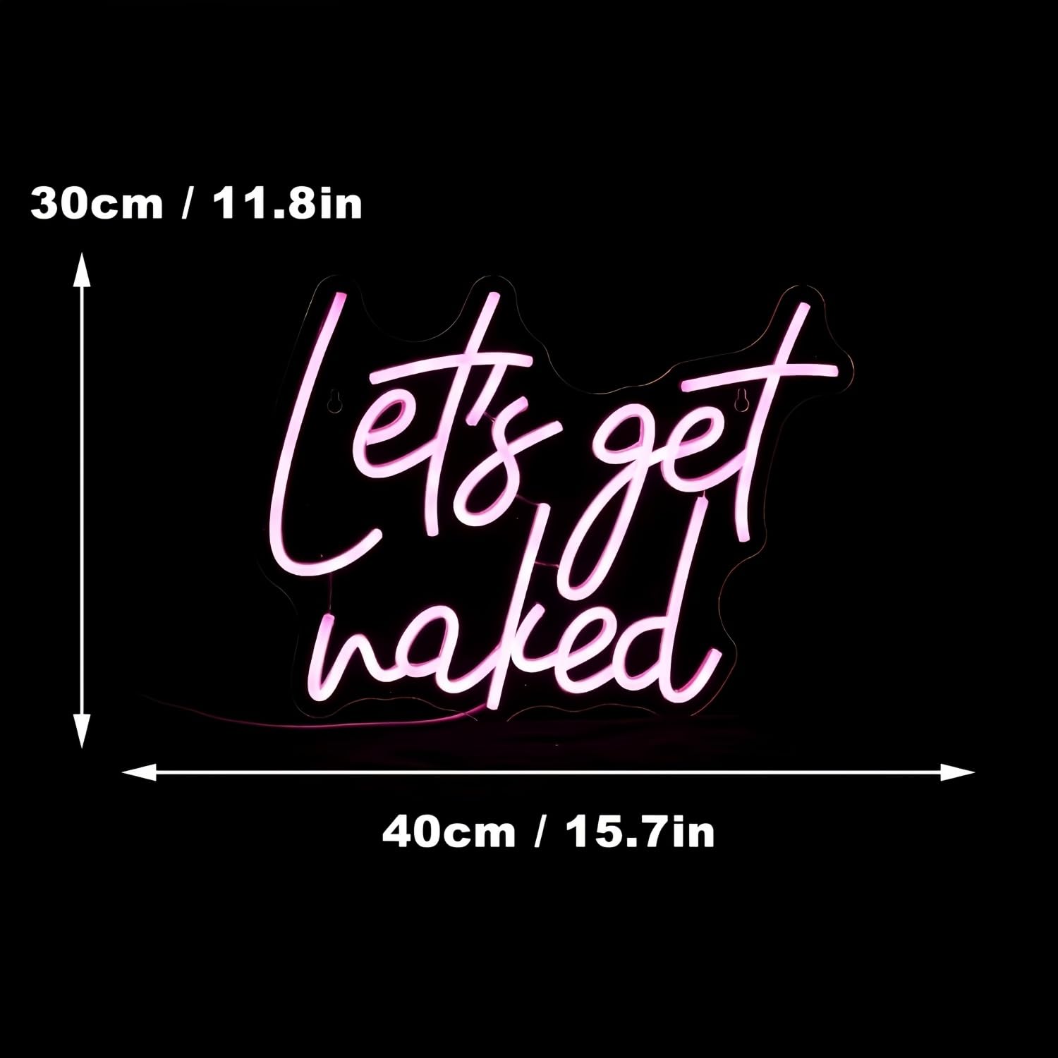 Lets Get Waked Neon Zeichen für Wanddekoration Neon Wandkunst Acryl LED Lichter mit hängender Kette Licht oben für Schlafzimmer Decor Mann Höhle Bar Pub Absolvent Hochzeit 5V USB Powered Dimmable