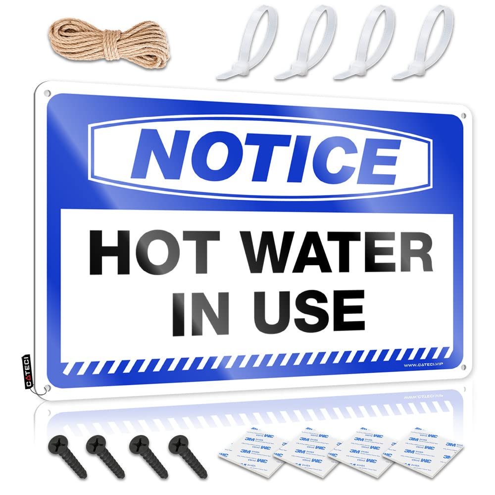 Tin Signs For Man Cave Notice Hot Water In Use Tin Sign Tin Signs Funny Vintage Funnymetal Sign(20X30CM)