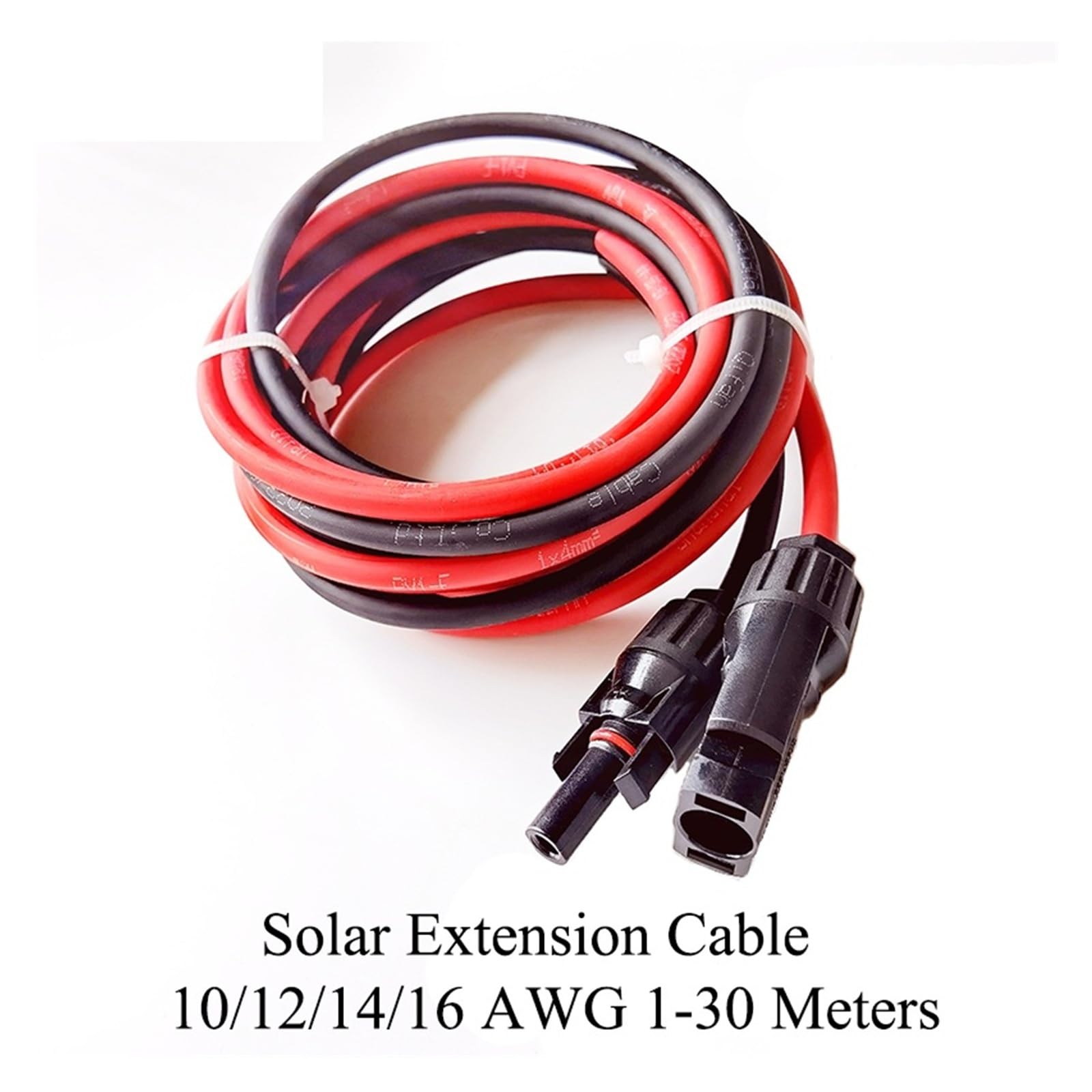 connettore solare 1 coppia di cavi di prolunga solare a testa singola femmina e maschio, cavi fotovoltaici 6/4/2,5/1,5 mm2, cavo solare fotovoltaico da 1 m, 2 m, 3 m, 5 m, 8 m, 10 m metri(5 meter,16 A