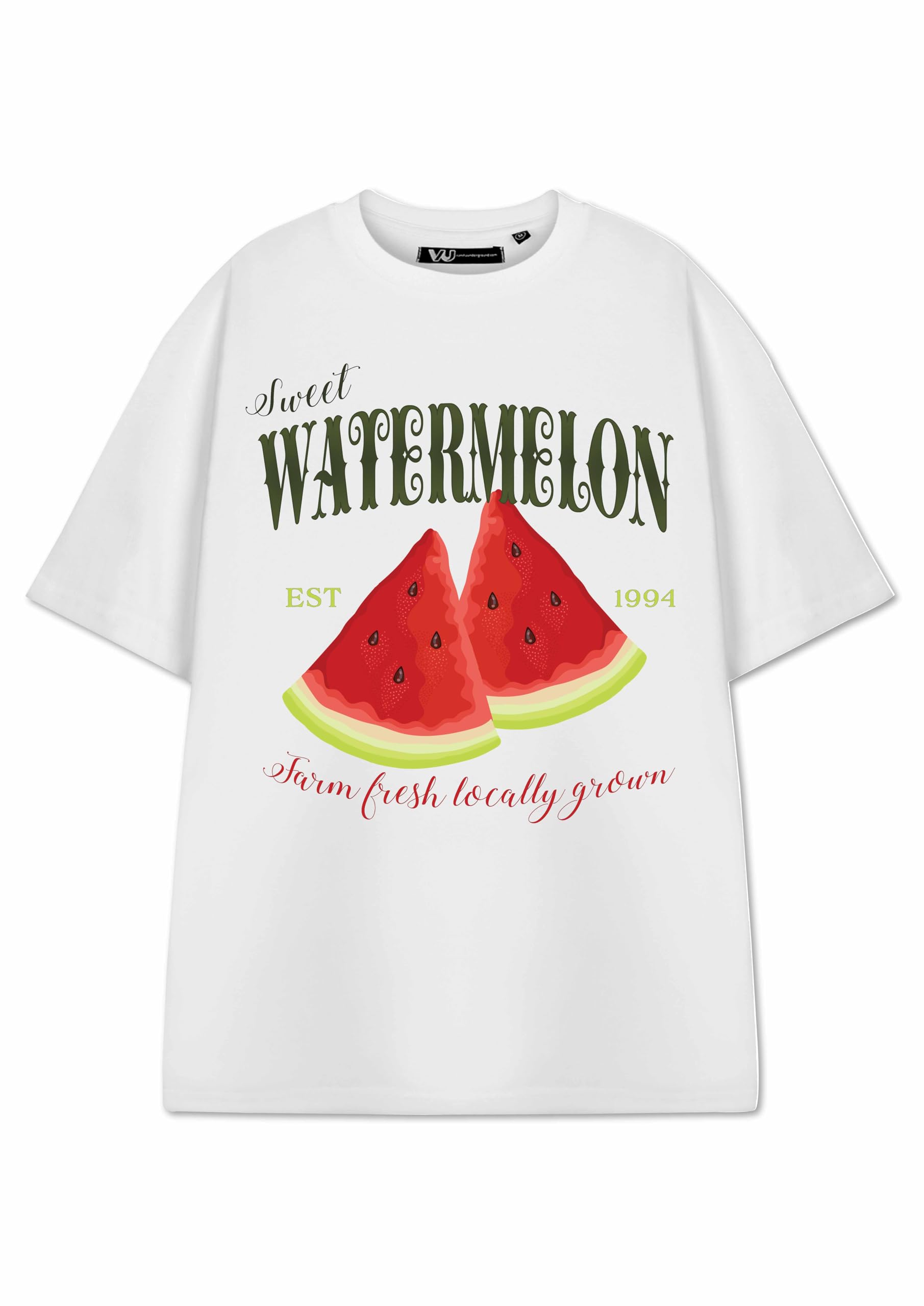 Vanilla Underground Show Me The Merch Womens White Watermelon Short Sleeved T-Shirt (Xxx-Large) from B&Q