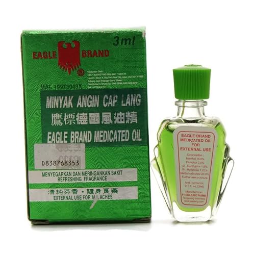 Lot de 3 - Huile de massage - Minyak Angin Eagle Brand Cap Lang 3ml - Rafraîchissante Traditionnelle - Bien-être et Fraîcheur Naturelle – vue 2