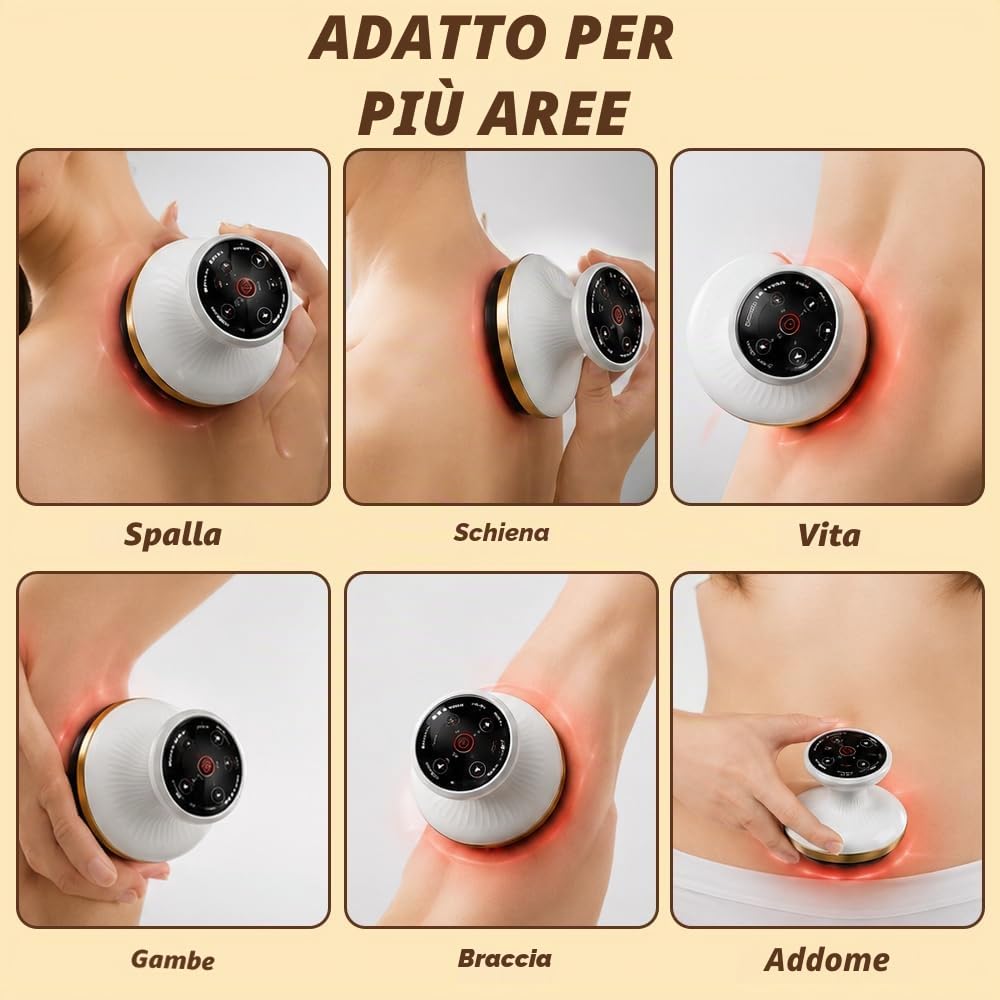Vacuvia Cellulite, Massaggiatore Anti Cellulite 4-in-1,con Termoterapia, Funzione Aspirazione & Gua Sha Elettrico, per Rassodamento Corpo