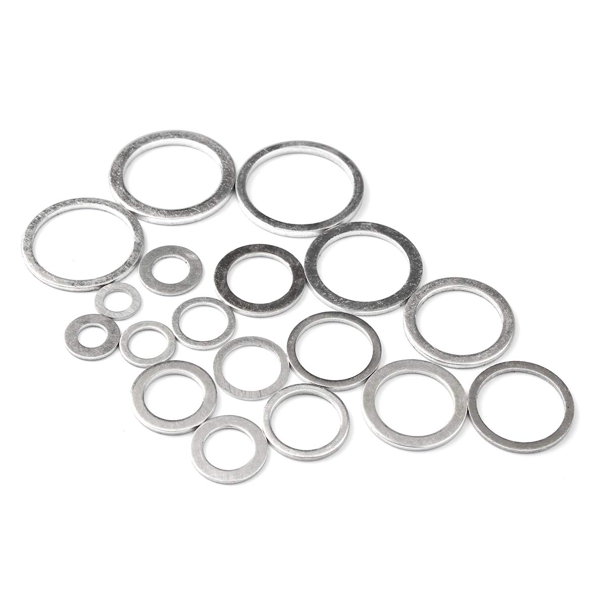 NOBRIM 540 pcs Rondelle Bouchon De Vidange D'huile Joints en Aluminium Rondelle Plate Combinaison Assortiment Kit Ensemble M6 M8 M10 M12 M14 M16 M18 M20 M22 M24