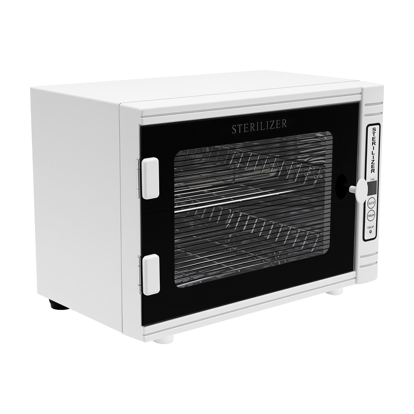 Armario Desinfection UV,Esterilizador de herramientas de uñas,Esterilizador ultravioleta de ozono de alta presión,2 niveles,Acero inoxidable Vidrio,Temporizador 5 60min, para pedicura, odontología