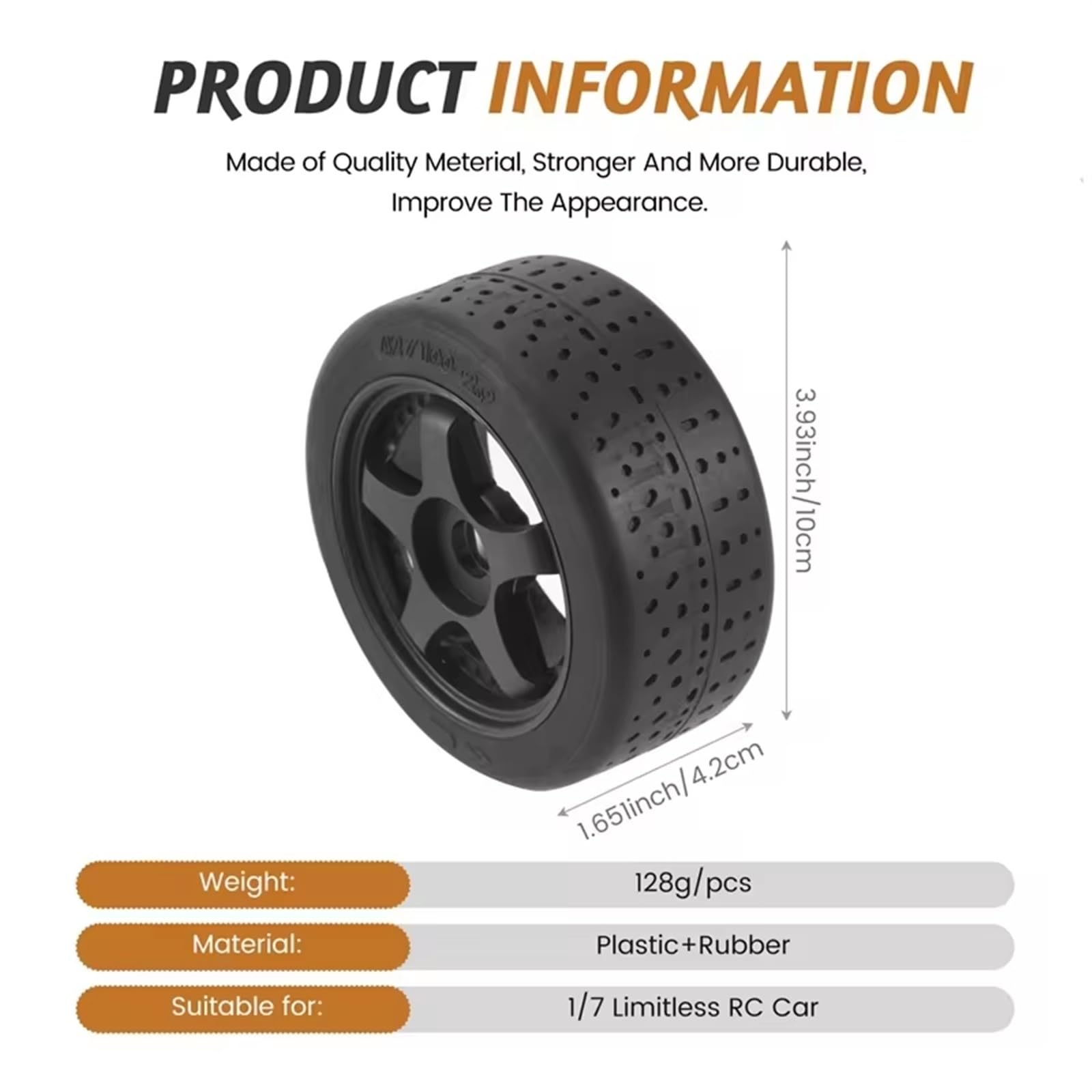 RC Pneumatici Pezzi Per Arrma 1/7 Per Infrazione Per Crimine Per Limitless RC Auto Parti Di Aggiornamento 4 Pezzi 100X42mm 5 Razze Pneumatico 17 Millimetri Ruota Esagonale