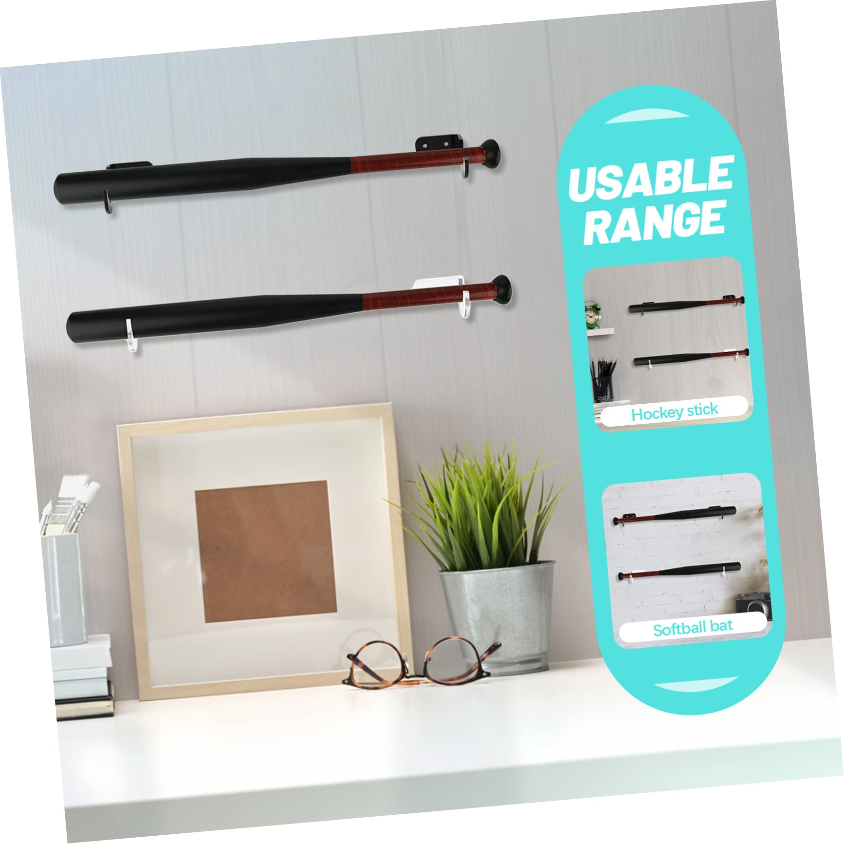 Mipcase Ftball Bat Display Tennis Bat Stand Acrylic Bat Rack Baseball Bats Holders Wall Mount Holder