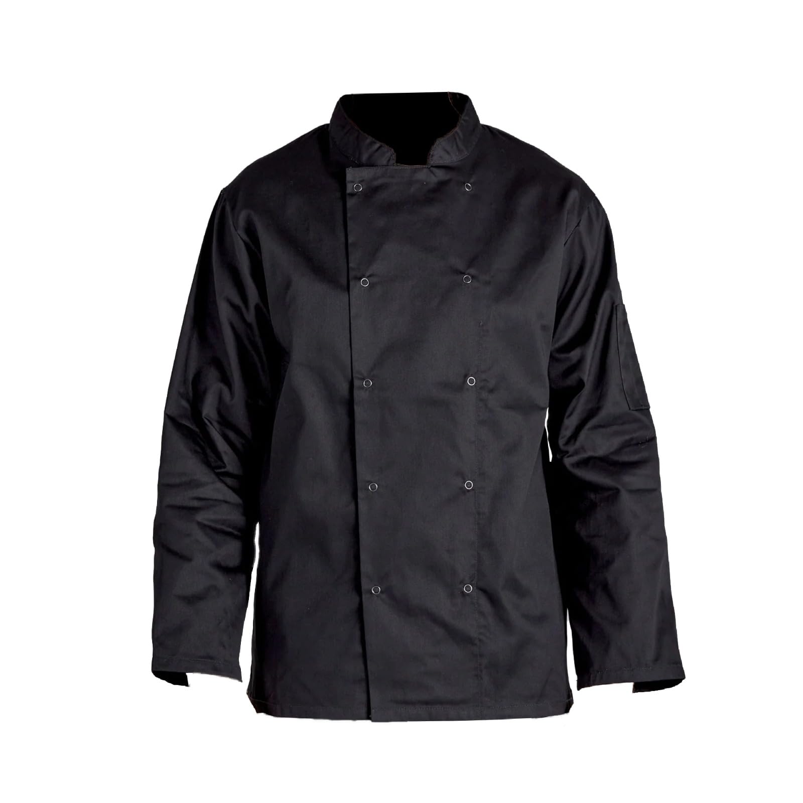 PRICE BEATER Unisex Professional Full Sleeves Chef Jacket, Breathability and Comfort, Resists Wear and Tear, Tailored for Restaurant Staff, Caterers, Bakers, And Food Service Workers (Black, Small)