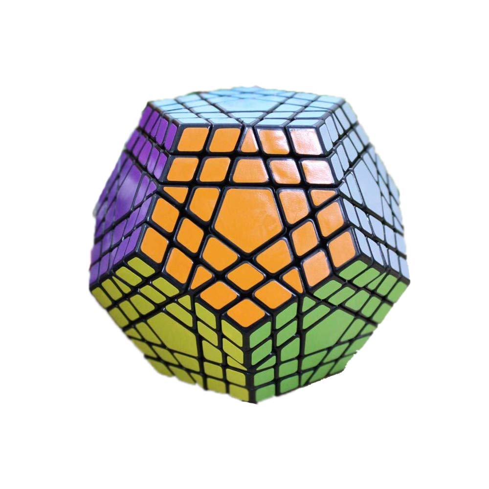 FunnyGoo Shengshou Gigaminx 5x5 Dodécaèdre 12 Faces – Cube Stickerless + Support – Défi 5 Étoiles – Casse-tête Expert