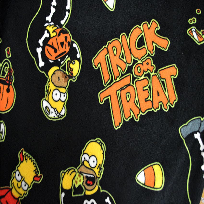 Briefly Stated Mens Homer Simpson and Bart Trick or Treat Silky Fleece Lounge Pants2