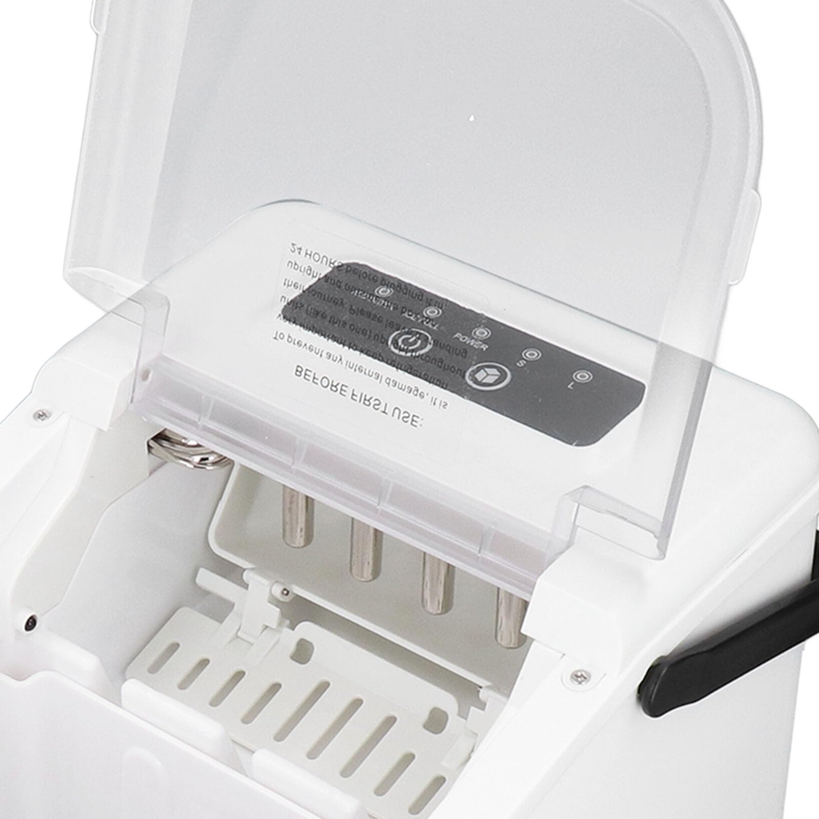 Naroote Macchina per il Ghiaccio Portatile da Banco con Maniglia, 9 Cubetti di Ghiaccio Pronti in 6 Minuti, 12 Kg in 24 Ore e Serbatoio da 2,3 Qt per Casa, Ristoranti, Caffetterie (Spina UE da 220 V