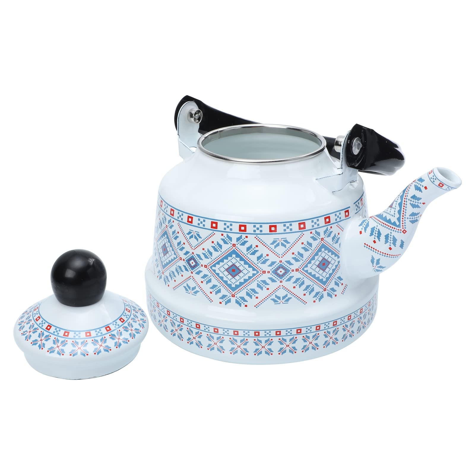 Housoutil Tetera Doméstica Esmaltada de 1.1l Cuerpo de Acero Inoxidable, Diseño Elegante y Fácil de Llenar para Uso la Casa la Cocina
