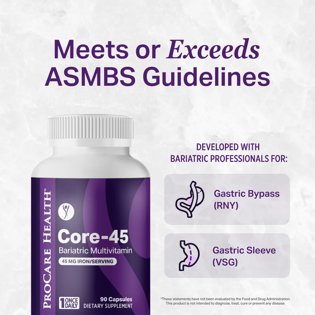 Core-45 Bariatric Multivitamin | 45mg Iron | Capsule | 30ct — Amazon image 7