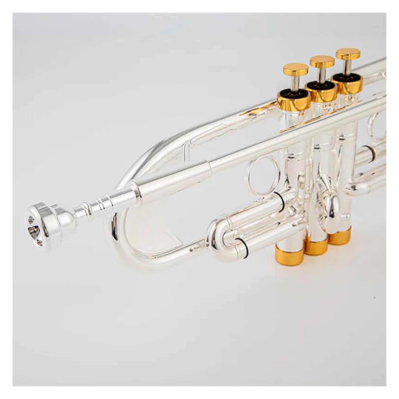 Trompetas para Estudiantes Trompeta Pequeña BB, Instrumentos Musicales Profesionales con Llave Dorada Y Plateada, con Estuche