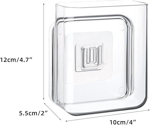Miniatura 2 de APSOONSELL Caja organizadora de almacenamiento de montaje en pared para teléfono Soporte de control remoto transparente S