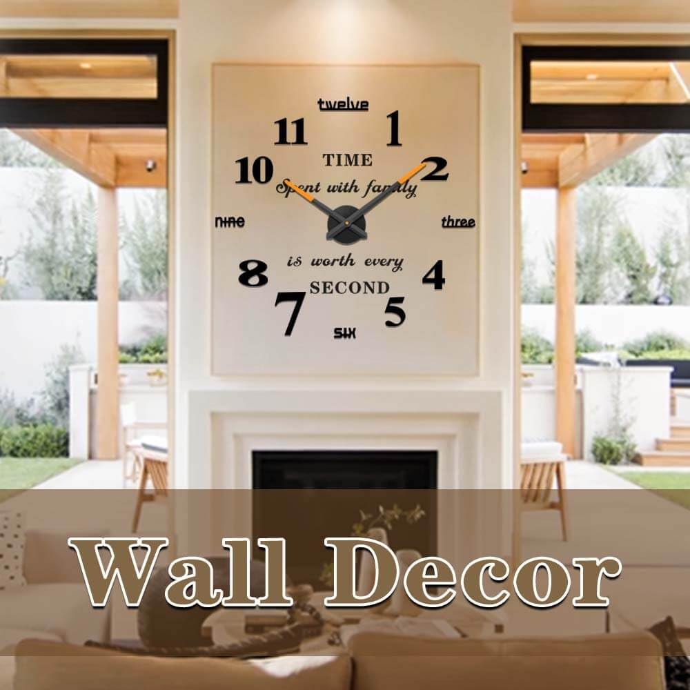 VANGOLD Frameless DIY Wall Clock 3D Mirror Wall Clock Large Mute Wall Stickers for Living Room Bedroom Home Decorations