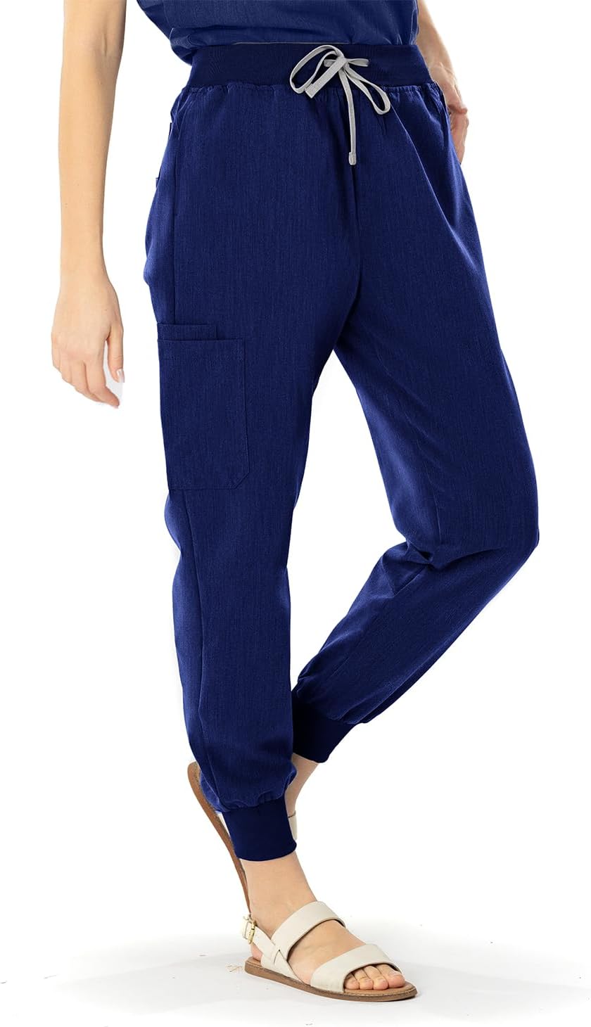Womens Scrub Pants - Breathable & Soft Stretch Jogger Scrub Pants with 6 Pockets, Durable Medical Cargo Bottoms