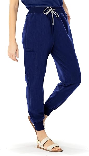 Womens Scrub Pants - Breathable & Soft Stretch Jogger Scrub Pants with 6 Pockets, Durable Medical Cargo Bottoms