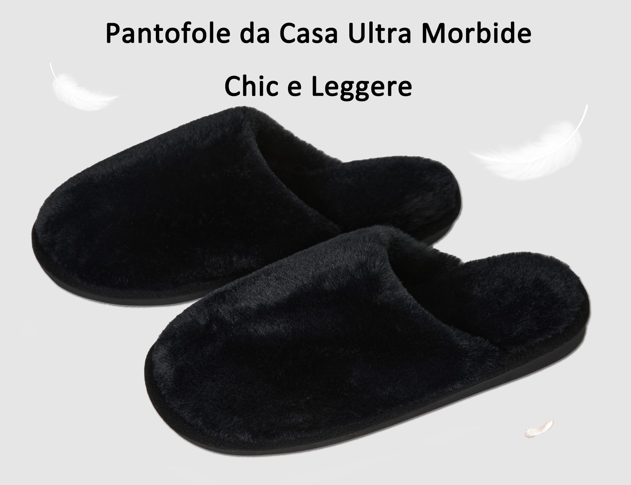 Coswind Pantofole Donna Uomo Invernali Ciabatte Pelose Peluche Calde with Memory Foam Imbottite Casa Antiscivolo Mocassino Scarpe Morbide Comode Unisex Eleganti