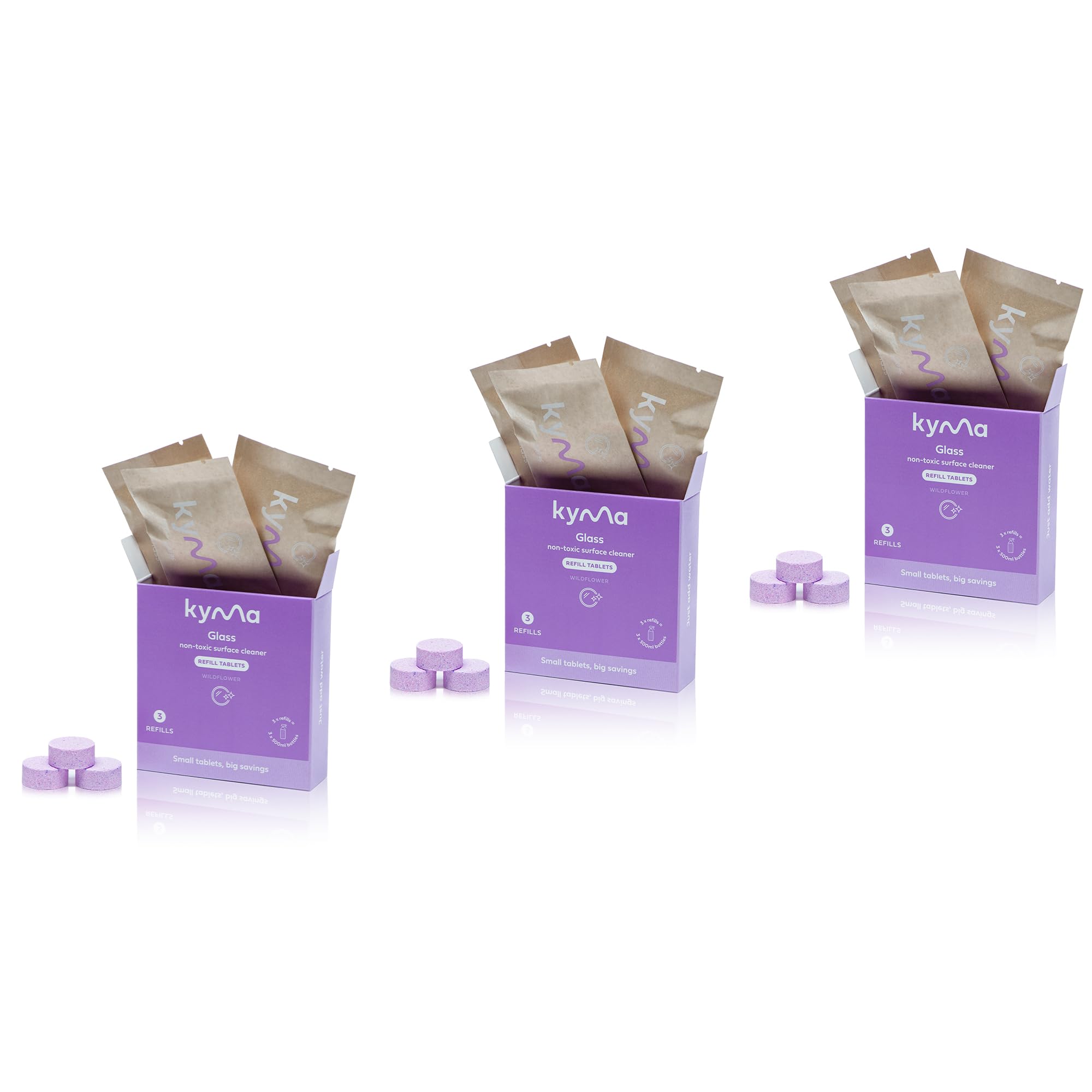 Glass Cleaner Refill Bundle- Non-Toxic Surface Cleaner Refills - Wildflower Fragrance, Removes Dirt Without Streaks, Eco-Friendly Household Cleaner, Cleans Powerfully and is Affordable