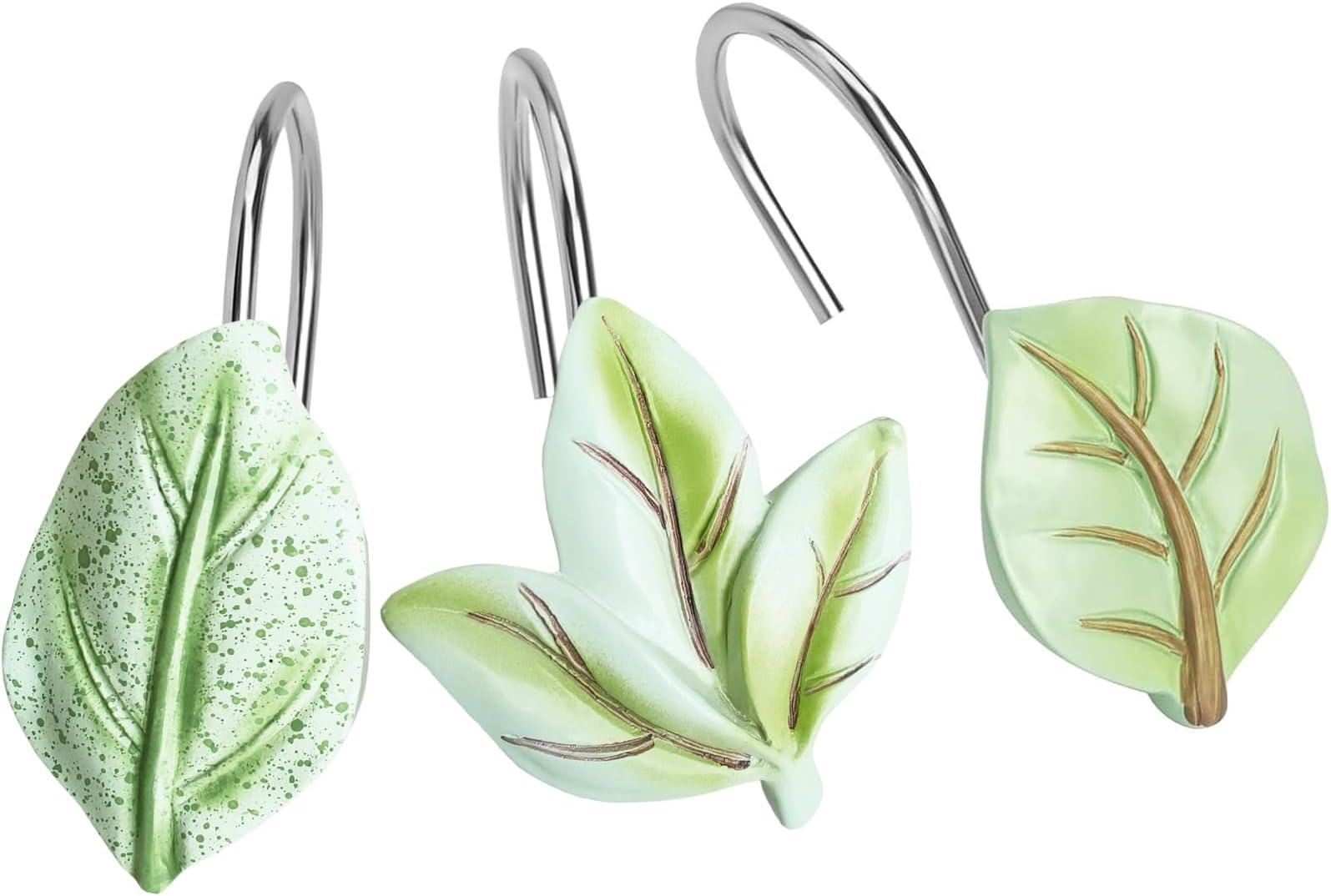 12 PCS Decorative Shower Curtain Hooks, AntiRust Stainless