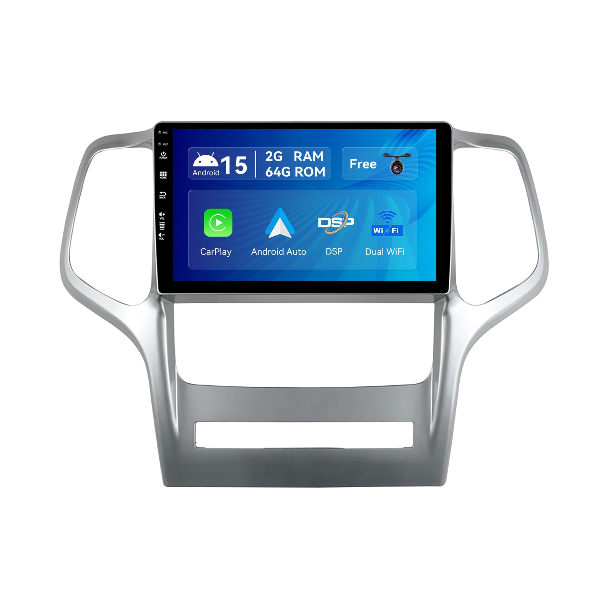 SXAUTO Android 15 Autoradio Per Jeep Grand Cherokee WK2 (2008-2013) GPS Navigation - Senza fili Carplay Android Auto - Telecamera - DAB Volante Split-Screen Dual-Band WIFI Bluetooth - 2 Din 9 Pollici