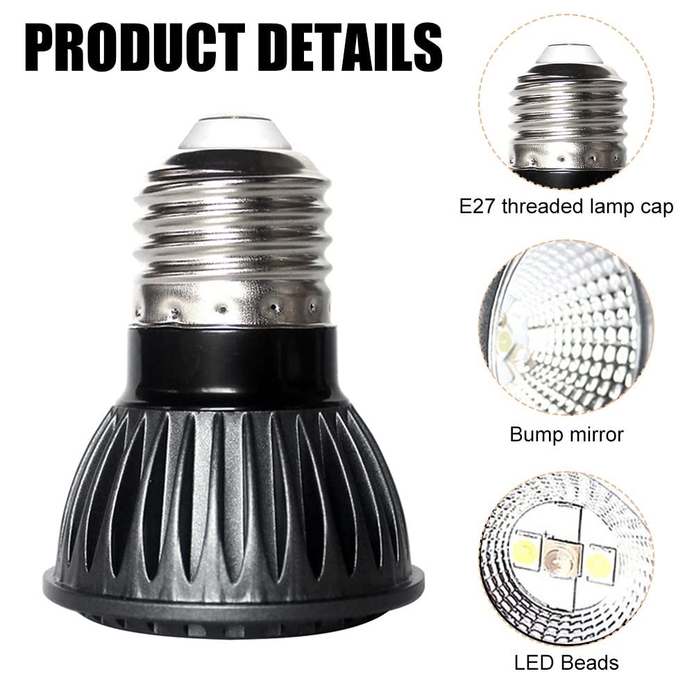 DONGKER - Bombilla UVB 10.0 para reptiles, lámpara calefactora tortuga, luz UVB del desierto LED de 5 W para reptiles que viven en el desierto