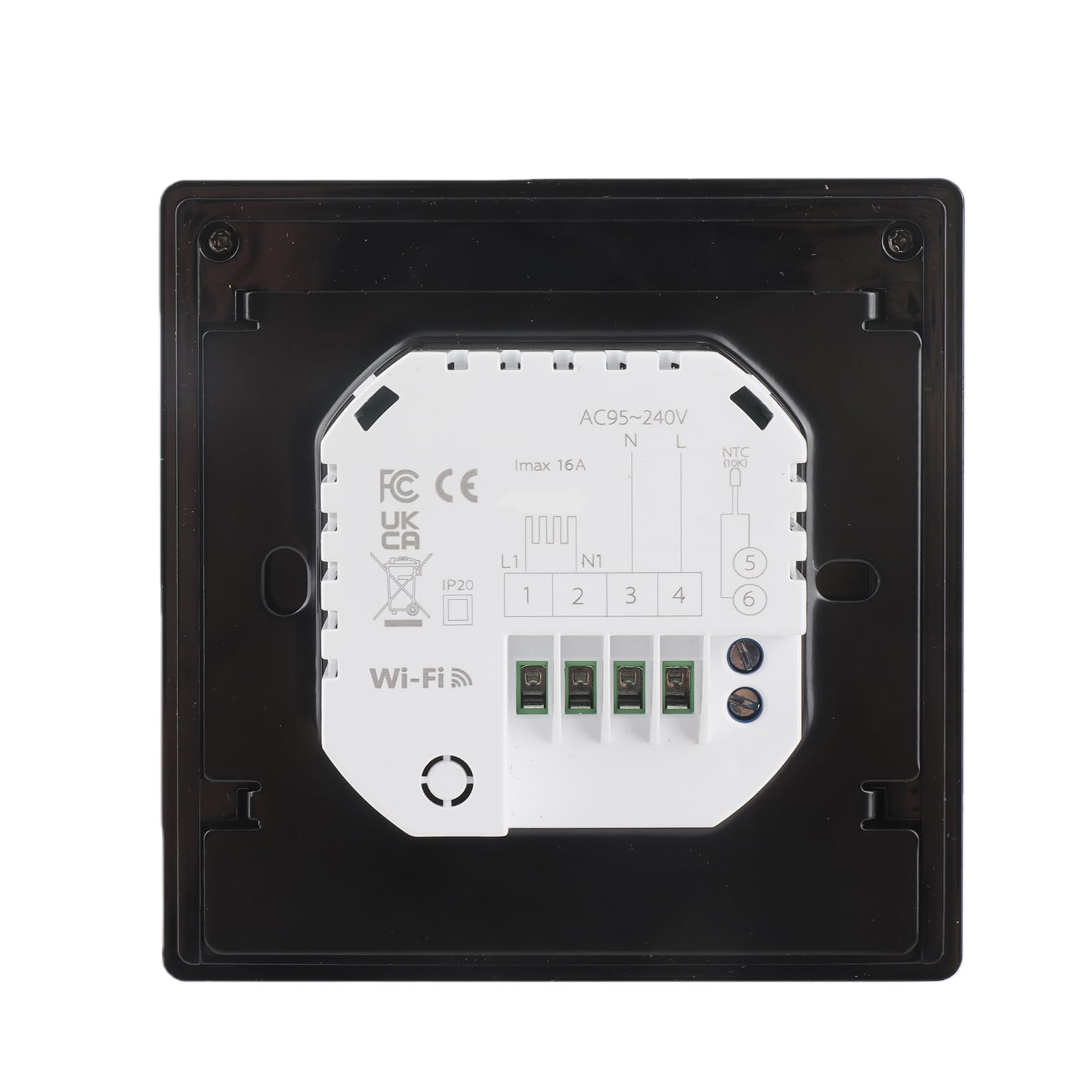 WiFi Smart Thermostat Raumthermostat, Wöchentlich programmierbar Unterstützt Touch Control/Mobile APP Sprachsteuerung Kompatibel mit Alexa/Home,für elektrische Fußbodenheizung 16A Schwarz