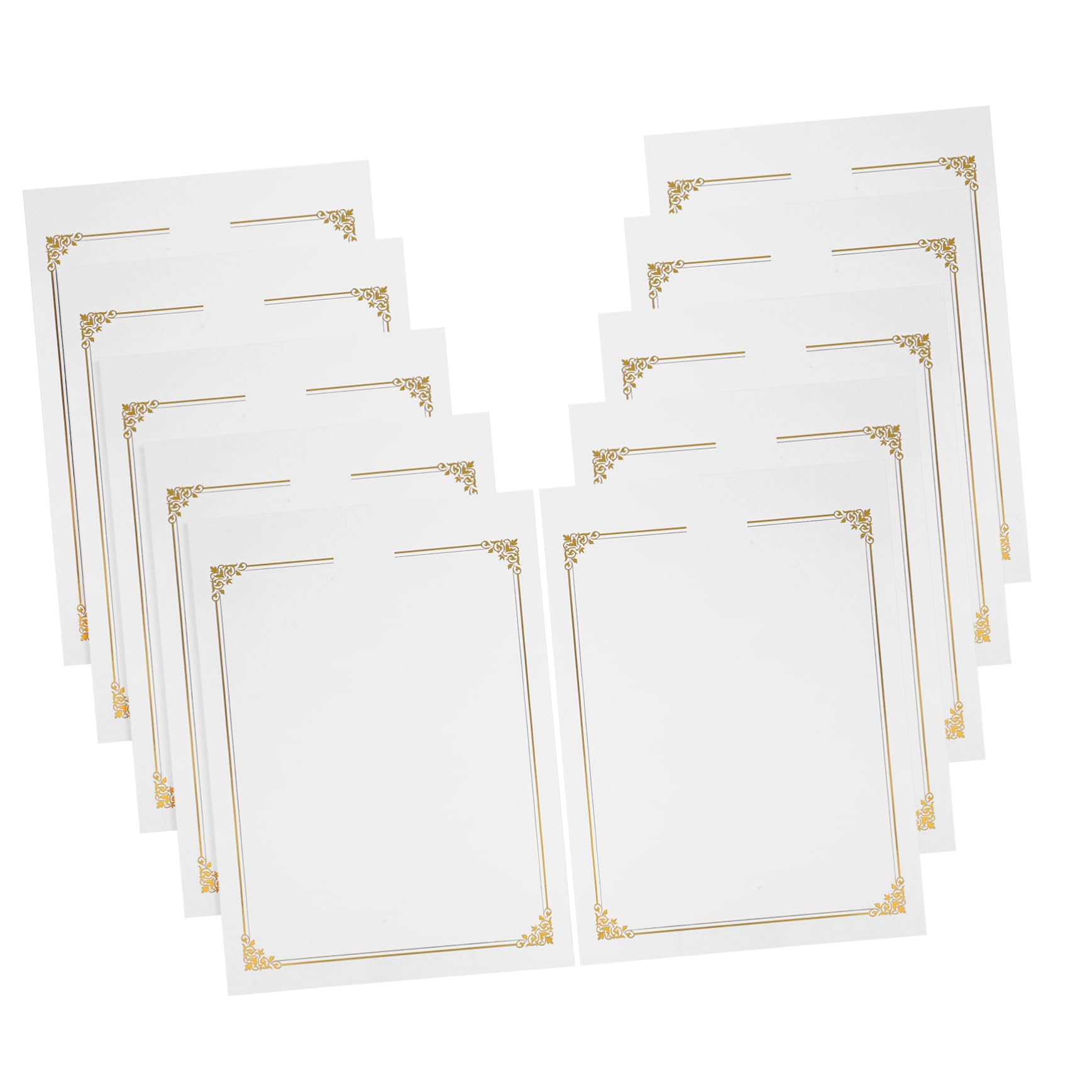 30 Piezas Papel para Certificados con Borde Cartulina Resistente con Lámina Dorada Diseño para Impresión Papel de Reconocimiento para Premios Académicos y Formación Profesional