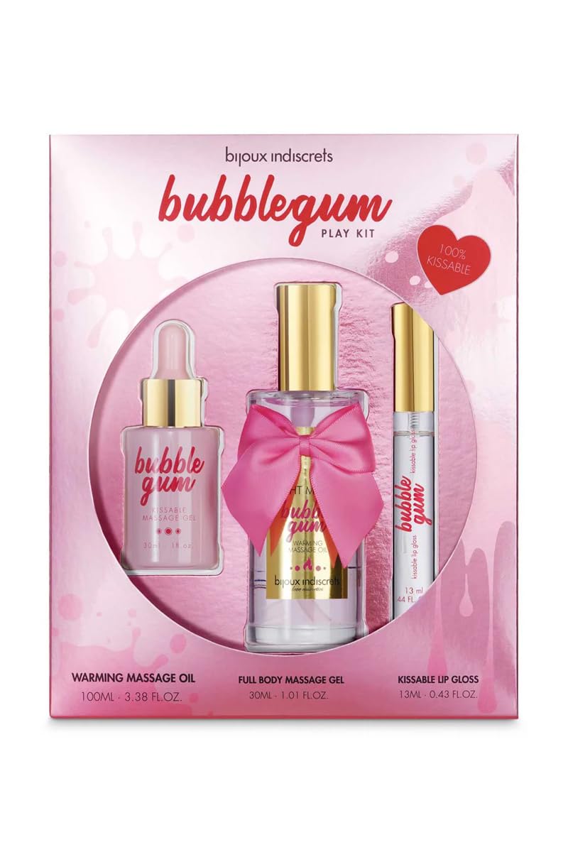 BIJOUX INDISCRETS - BUBBLEGUM PLAY KIT WITH OIL, GEL & LIP GLOSS, 8436562015985