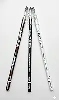 Lápis de Olho à Prova D'água, Kit com 3 Cores Clássicas, Marrom, Preto e Branco, 24 Horas de Duração, Longa Duração