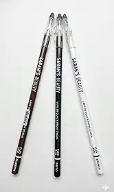 Lápis de Olho à Prova D'água, Kit com 3 Cores Clássicas, Marrom, Preto e Branco, 24 Horas de Duração, Longa Duração