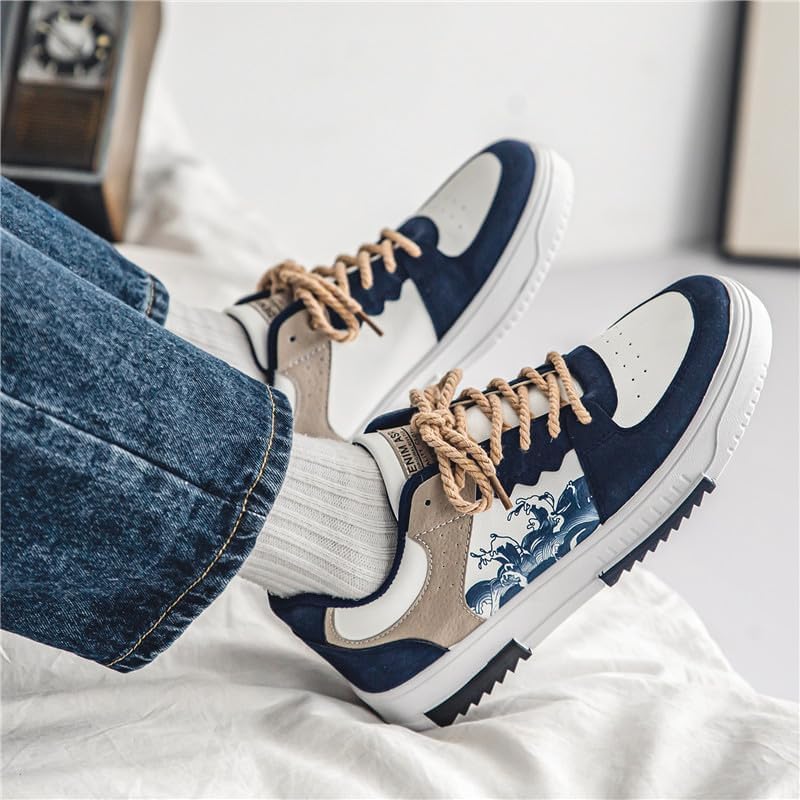 NCNDB Men's Retro Trendy Casual Shoes with Contrasting Color Patchwork Skateboard Sneaker - Image 8