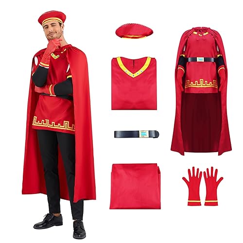 LILLIWEEN Green Ogre Costume Green Adult Costume Sublimation Shirt and Long Pants - Medium - Red