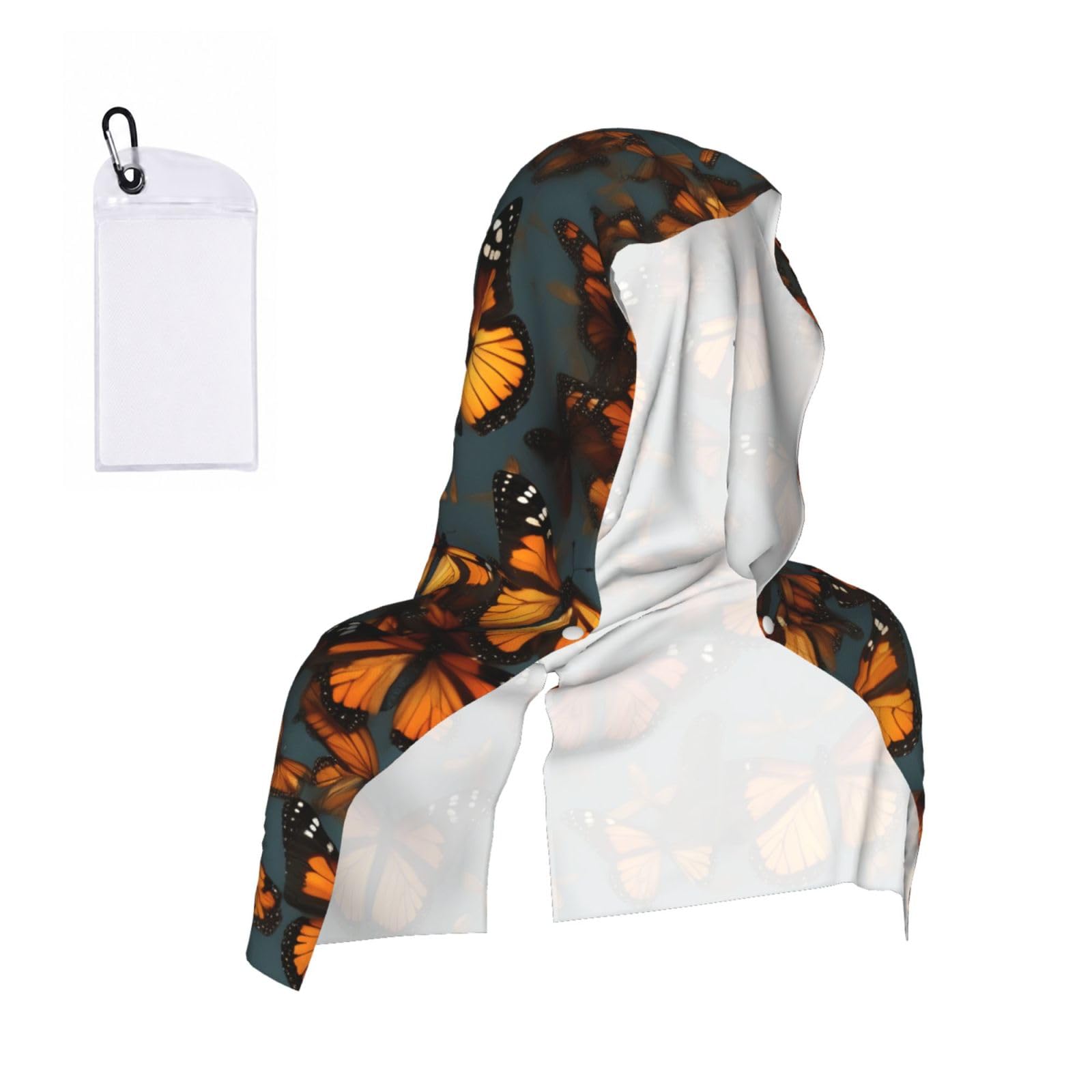 ZYJHYY Heaps Of Orange Monarch Butterflies Print Unisex Swimming Towel Practical Camping Towel Skin-Friendly Cooling Towel For Workout Training