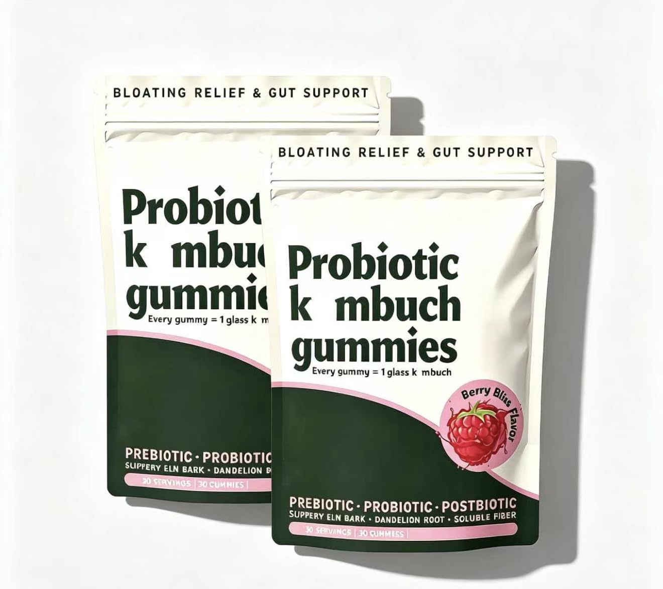Gomitas probióticas orgánicas Jevawell, paquete de 30 unidades | Gomitas probióticas orgánicas con sabor a frutos rojos, aptas para hombres y mujeres, 30 unidades por paquete.