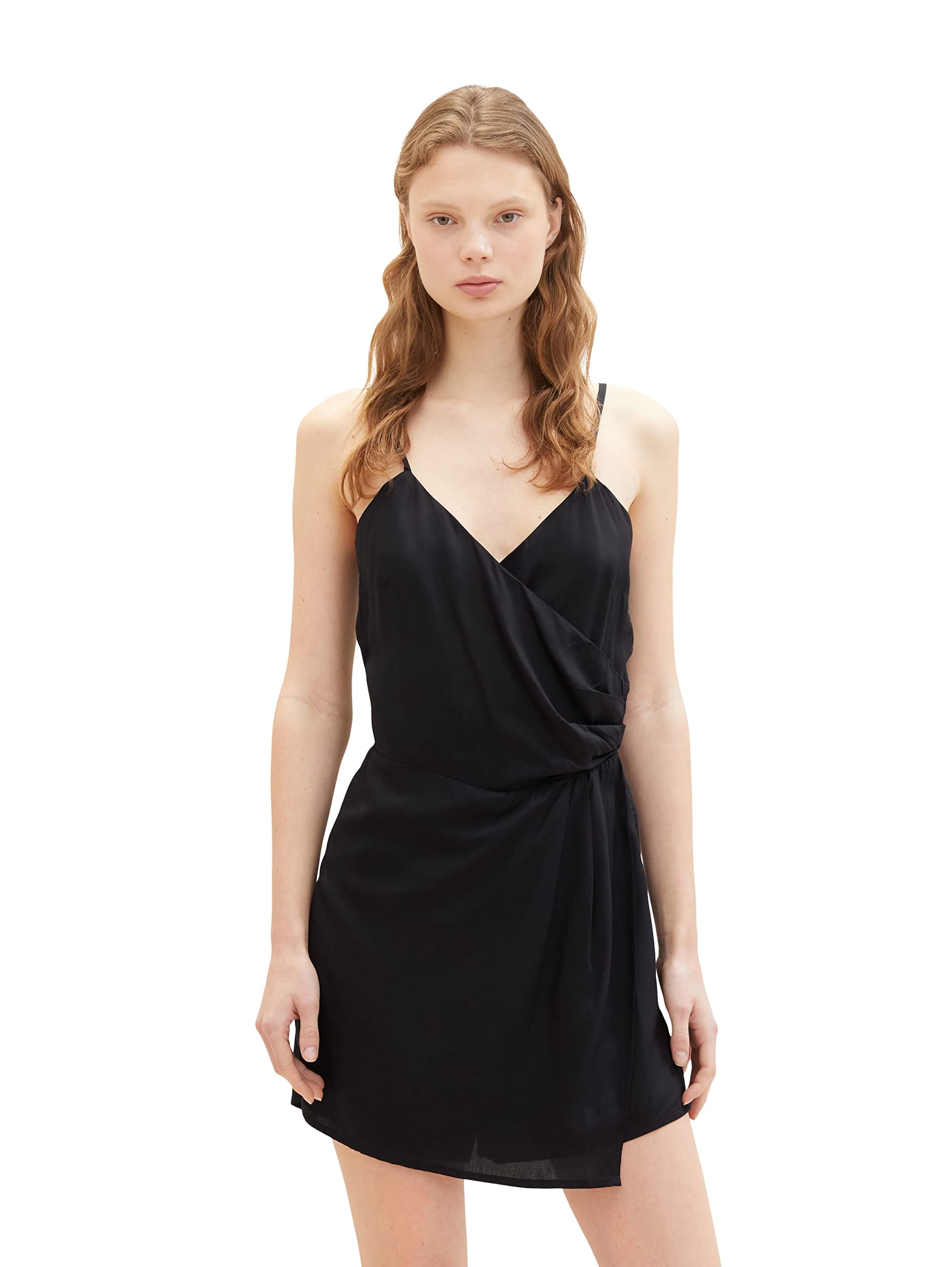 TOM TAILOR Denim Women's Wrap Jumpsuit, 14482 - Deep Black, L