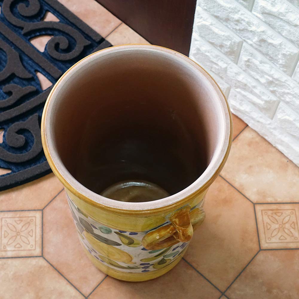 Amazon｜イタリア製 陶器 高級 傘立て レモン柄 黄色 グラフィー