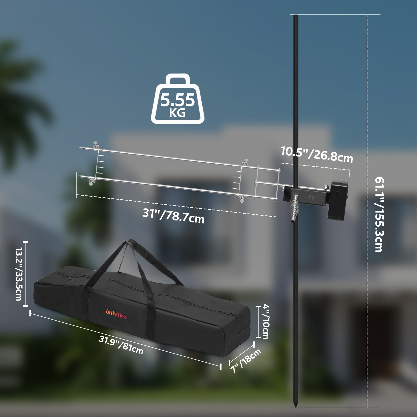 onlyfire Kit de parrilla asadora para barbacoa al aire libre