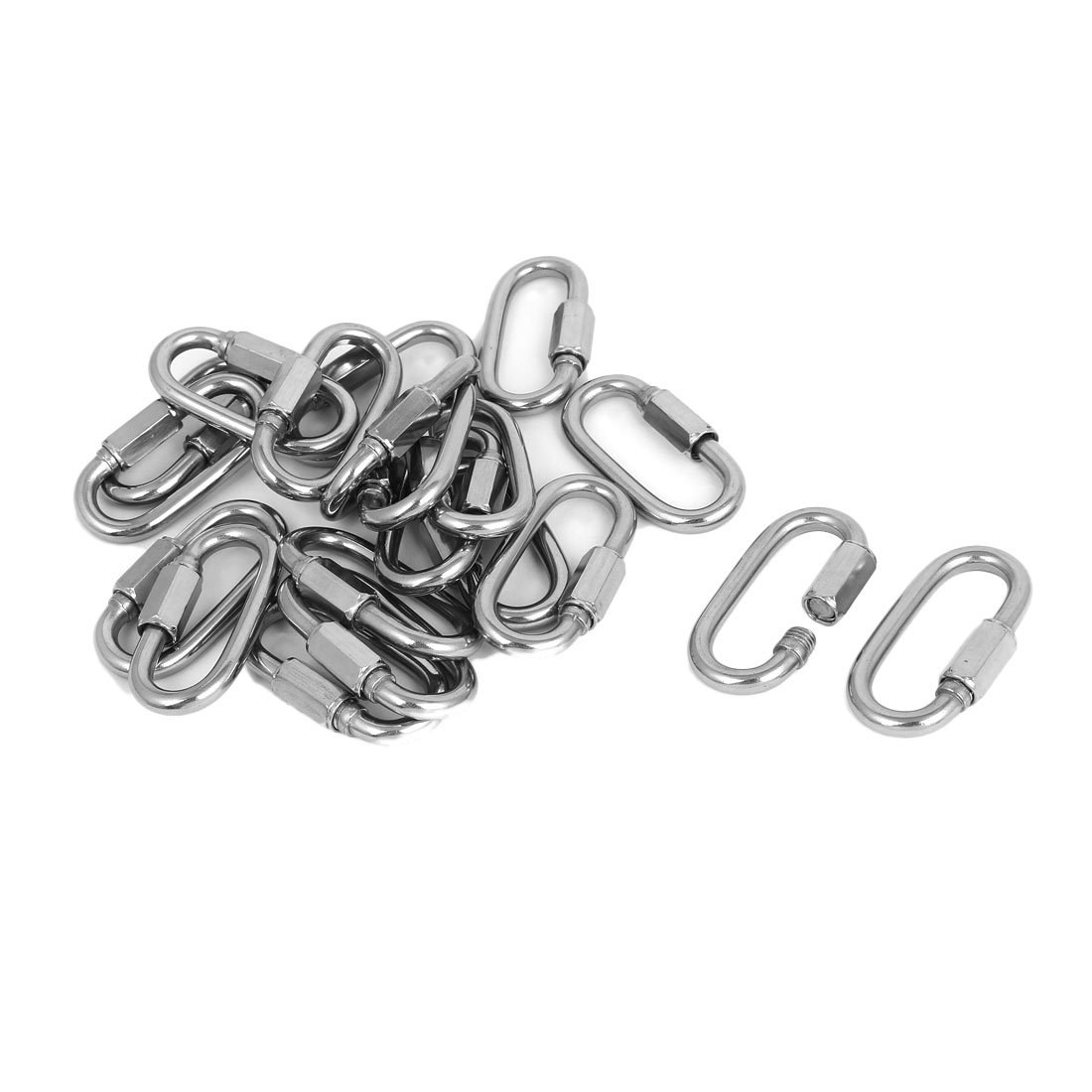 Aexit 20pcs M6 Stainless Steel Hook Quick Link Chain Rope Cable Connector Silver Tone (34d78cbe1b03750aa73fb671ffed1bf1)