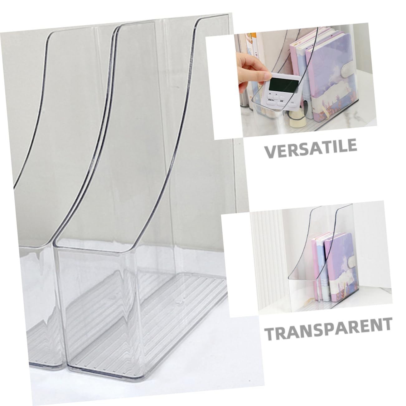 Soportes Transparentes Para Documentos y Revistas A4, Organizadores De Archivos De Escritorio, Revisteros Reutilizables Para Oficina y Estudio, Conjunto De 2 Piezas