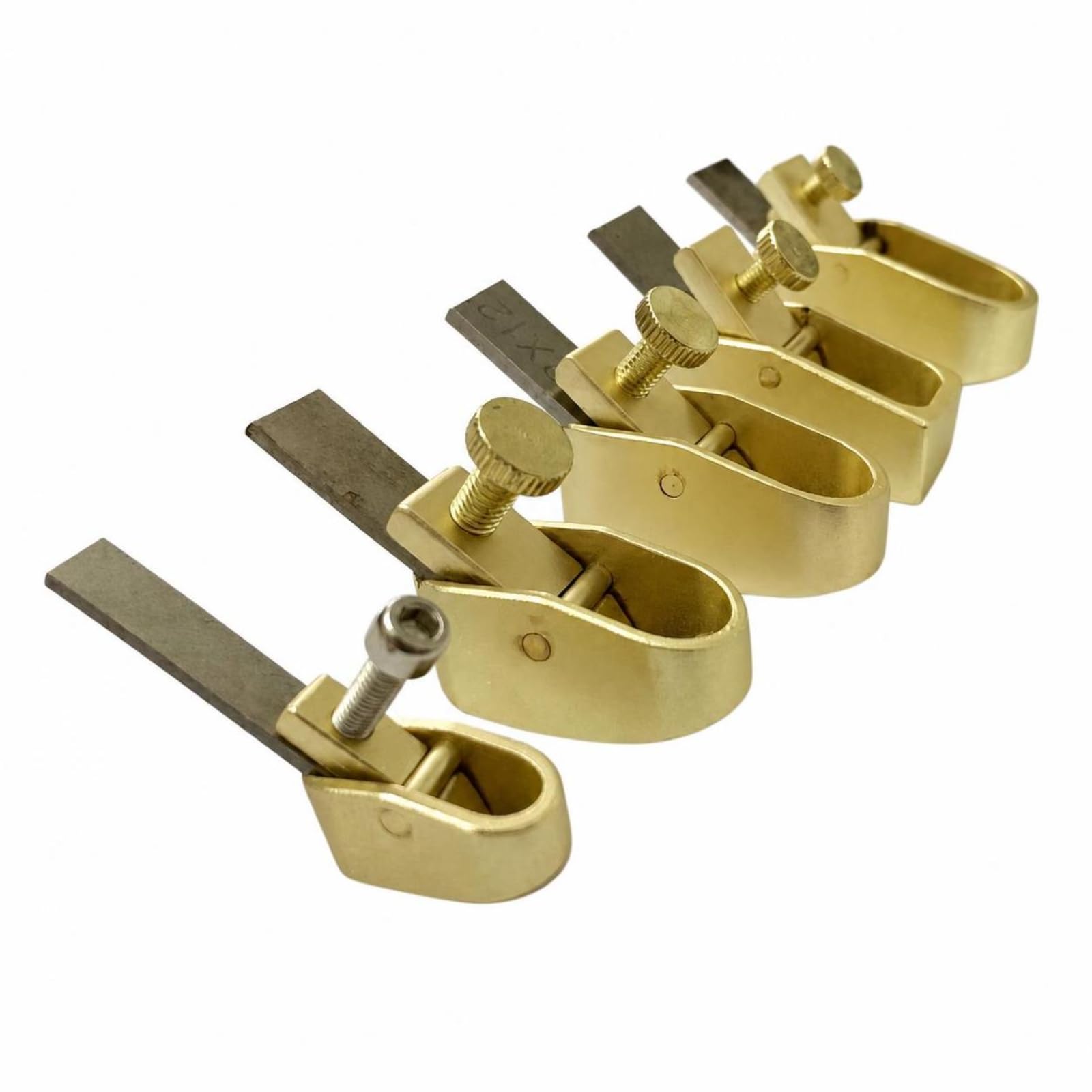5 Piezas Cepillo Manual Ajustable Cepillo Luthier Metálico Herramienta Luthier para Luthiers, Dorado, Juego De 5 Piezas