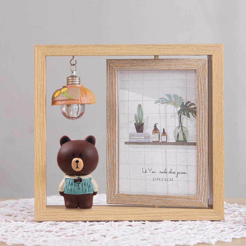 Cadre photo nordique rotatif en bois, cadeau parfait pour grands-parents et naissances