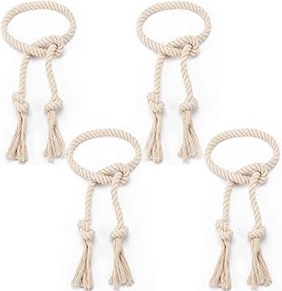 4 Pcs Hand Woven Curtain Tiebacks No Drilling - Boho Drape Holdbacks Rop...